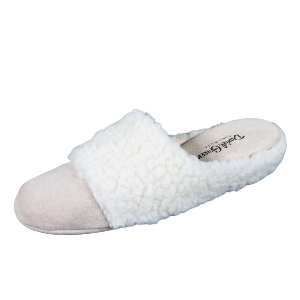 Daniel Green Bambi Glamour Women Slipper Size 11 Lounge Cream Faux Fur Leather
